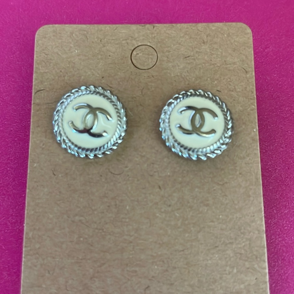 Chanel Button Earrings